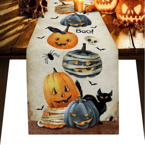 Halloween Castle Pumpkin Skull Home Coffee Table TV Counter Luxury Tablecloth Party Dinner Country Wedding Decoration Tablecloth