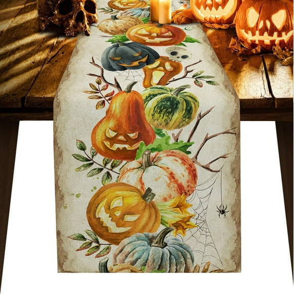 Halloween Castle Pumpkin Skull Home Coffee Table TV Counter Luxury Tablecloth Party Dinner Country Wedding Decoration Tablecloth