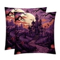 thumbnail image 1 of Halloween Castle Set of 2 Velvet Throw Pillow with Unique Patterns - 16x16, 18x18, 20x20 Inches for Various Occasions - Pillows Covers Throw Pillow Inserts Pillow Inserts, 1 of 1