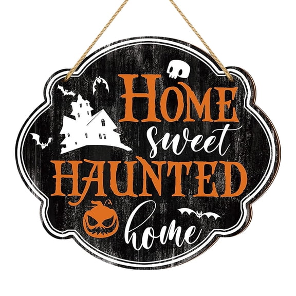 Halloween Castle Slogan Hanging Sign Wooden Wall Decor for Bathroom, Living Room, Kitchen, and Coffee Bar