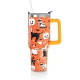 thumbnail image 1 of Halloween Cat 40 Oz Tumbler With Handle and Straw, Cute Black Cats Stainless Steel Double Walled Vacuum Insulated Cup, Spooky Holiday Gifts for Women Men, 1 of 6