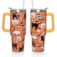 thumbnail image 1 of Halloween Cat 40 Oz Tumbler With Handle and Straw, Cute Black Cats Stainless Steel Double Walled Vacuum Insulated Cup, Spooky Holiday Gifts for Women Men, 1 of 6