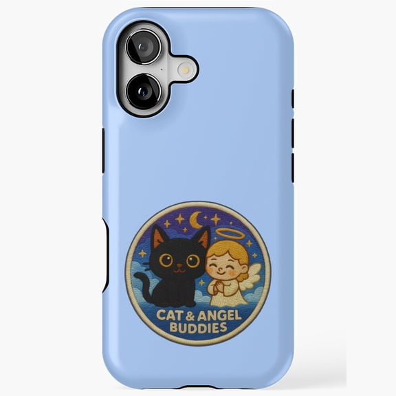Halloween Cat Angel Buddies Art Compatible Phone Case for iPhone 11–17 Pro Max