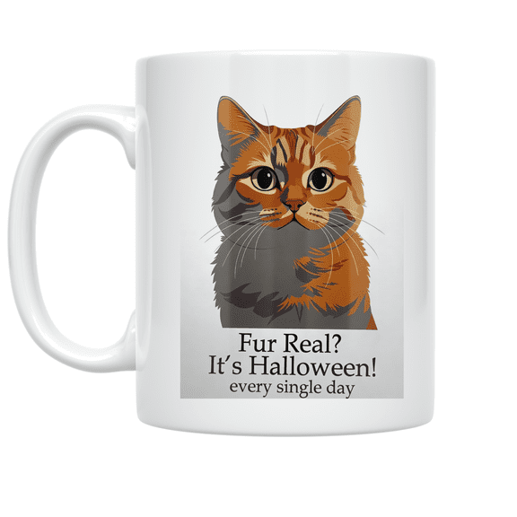 Halloween Cat Attitude - Cat Lover - 11 oz Ceramic Coffee Mug