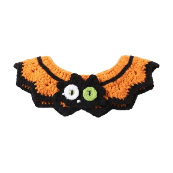 Halloween Cat Collars, Crochet Design Adjustable Collar for Cats and Small Dogs, Festive Accessory for Holiday Parties and Trick-or-Treat