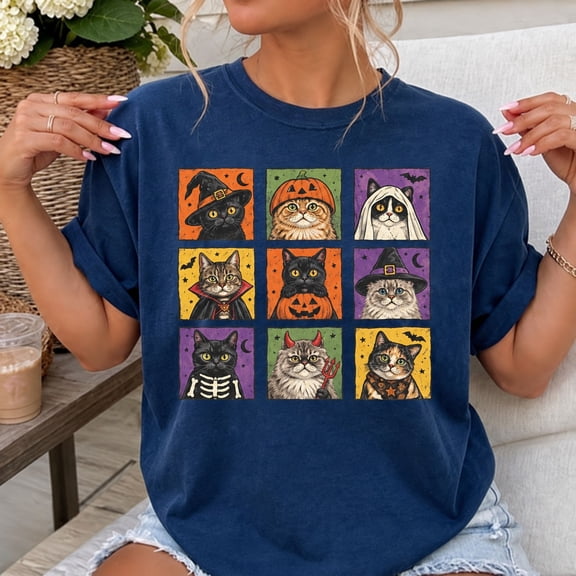 Halloween Cat Costume Graphic Gildan 5000 Unisex T-Shirt S-3XL