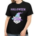 thumbnail image 1 of Halloween Cat Cute Halloween Shirts for Women Plus Size 1X 2X 3X 4X 5X Cat Plus Size Halloween Costumes for Women, 1 of 7