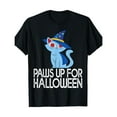 thumbnail image 1 of Halloween Cat Lover Tee Black S-5XL Witch Hat Graphic T-Shirt 100 Percent Cotton Crew Neck Top Playful Spooky Design Casual Short Sleeve Shirt All Season Wear Machine Washable Casual Fit for All Seas, 1 of 5