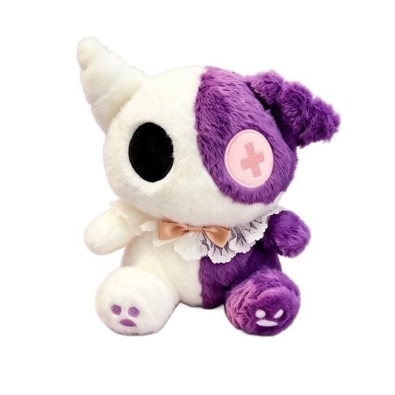 Pink Patch Kitten Halloween Cat Plush Doll, Cute Split Stuffed Animal with Pink Cross ...