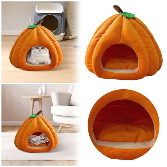 Halloween Cat Pumpkin Cat Hole | Pumpkin Indoor Hut Bed Suitable for Bedroom Outdoor Balcony Window Dormitory Apartment Living Room Apartment Orange