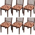 thumbnail image 1 of Halloween Cat Seat Covers for Dining Room Chairs Set Of 6,Stretch Printed Washable Chair Seat Cover with Elastic Ties and Button,Removable Waterproof Couch Cushion Covers, 1 of 6