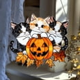 thumbnail image 1 of Halloween Cat Suncatcher: Acrylic Pumpkin Window Hanging, Autumn Decor, 1 of 5