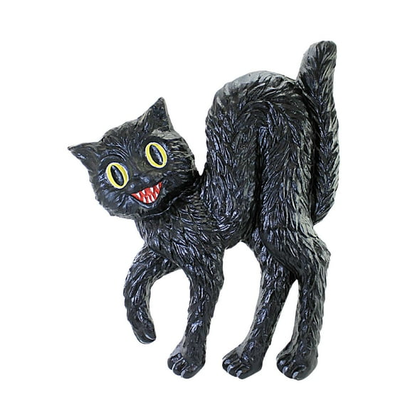 Halloween Cat Wall Decoration Paper Mache Vintage-Looking Pm223c