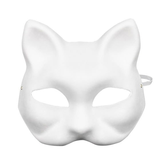 Hand Painted White Cat for Halloween Theme Celebration