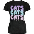 thumbnail image 1 of Halloween Cats Cats Cats Juniors Soft T Shirt Charcoal Black Triblend X-LG, 1 of 2