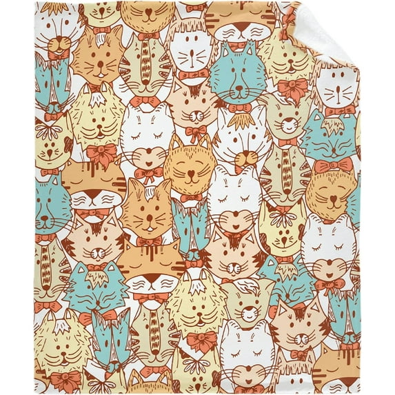 Halloween Cats Flannel Fleece Blanket Throw Couch Microfiber Soft Cozy Lightweight Luxury Bed Blanket for Teen