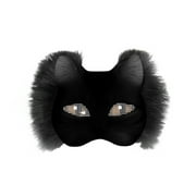 Halloween Cats Mask Kit - Animal Half Face Mask with Faux Fabric for Halloween Christmas Novelty Costume Party Cosplay Dance Accessory, Black