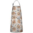 thumbnail image 1 of Halloween Cats and Pumpkins Pattern Apron-Garden Aprons for Women with Pockets-Cotton Linen Waterproof Kitchen Cooking Gardening Aprons Adjustable for Kitchen,Cooking,BBQ and Salon 33"x27", 1 of 1