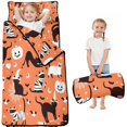 thumbnail image 1 of Halloween Cats Pumpkins and Bats Toddler Nap Mats for Kids Preschool,50"x20" Sleeping Mat Bag or Kids,Toddler Sleeping Bag,Toddler Nap Mat or Daycare, 1 of 6