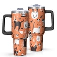 thumbnail image 1 of Halloween Cats Pumpkins and Bats Tumbler with Handle and Lid,40oz Double Wall Vacuum Insulated Tumbler,Cups Gift for Women and Men, 1 of 7