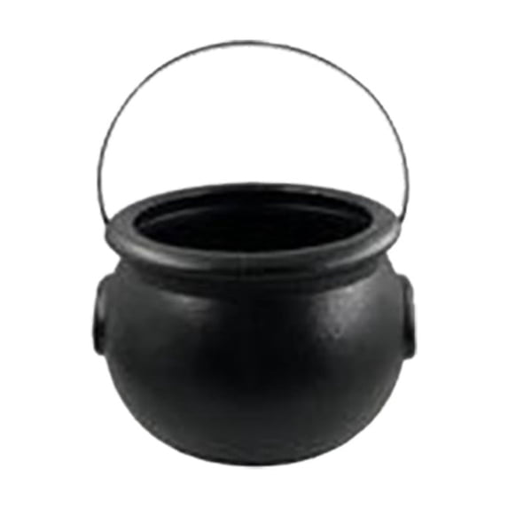 Halloween Cauldron,Black Plastic Witch Cauldron Pot for Party Decor,Handle Design, No Rough Edges,Halloween Candy Holder Decor,Witch Spooky Candy Bowl,Trick or Treat Supplies