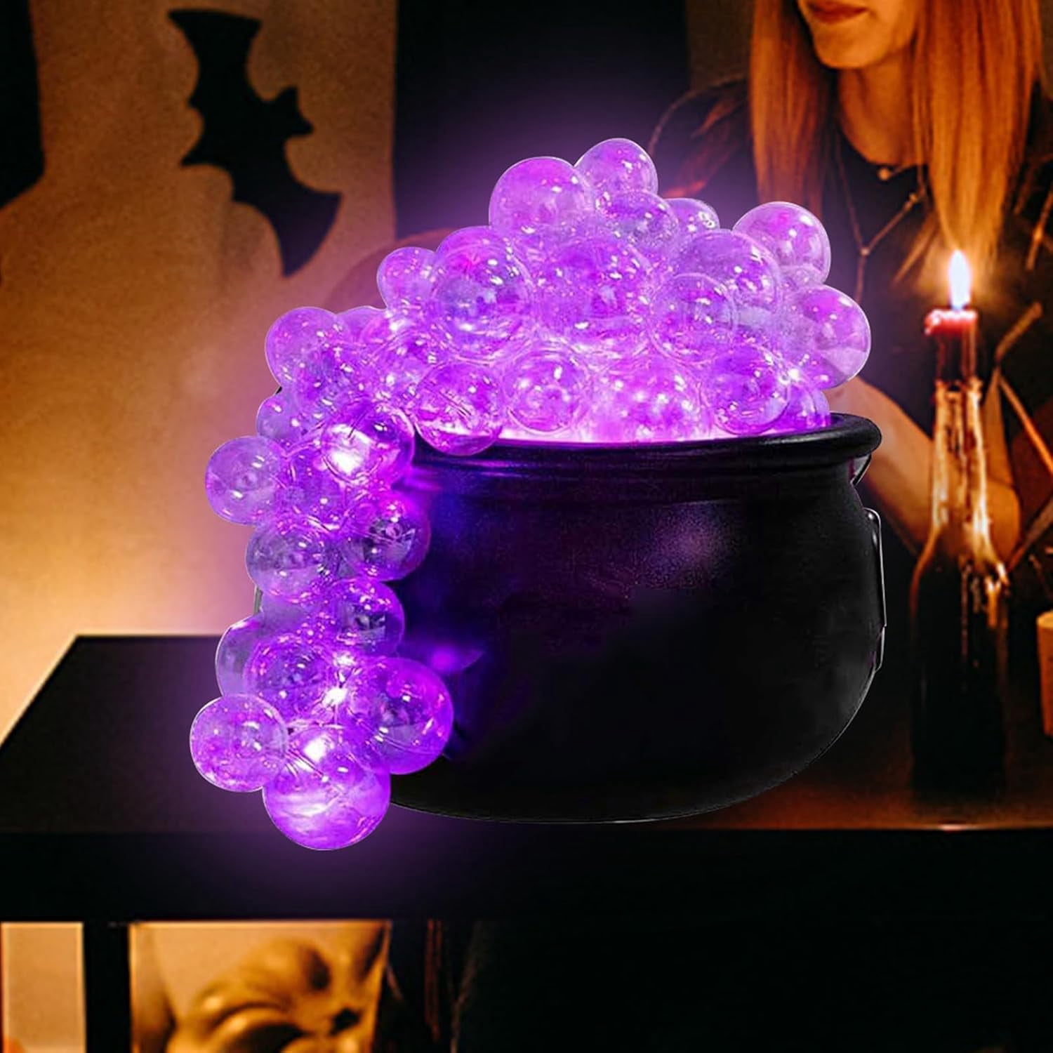 Halloween Cauldron, Bubbling Cauldron Set, Halloween Decorations Indoor, Vintage Decor for Home Kitchen Room Party Table