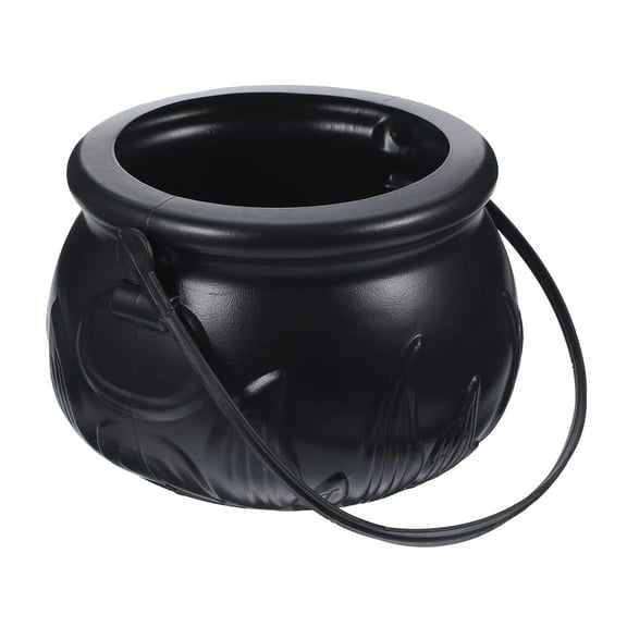 Halloween Cauldron Cast Black Cauldron Kettle Candy Bowl Iron Witch Wizard Cauldron Pot With Lid And Handle Decoration