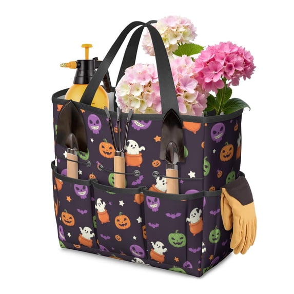 Halloween Cauldron Ghost Skull Pattern Garden Tool Bag, Yard Tool ...