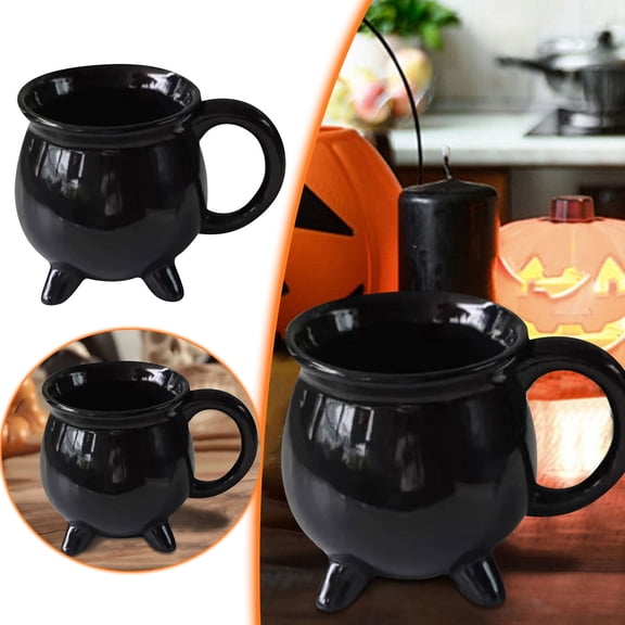 Halloween Cauldron Goblet Witch Brewing Ceramic Mug Unique Themed Party Coffee Cup Design