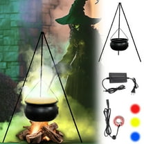 Halloween Cauldron Outdoor Decoration Large Witch Pot with LED Lights Porch Party Prop Halloween Decor Clearance