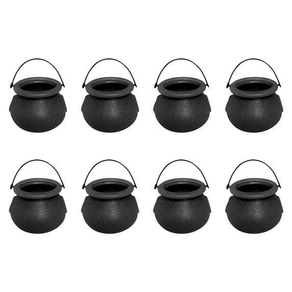 Halloween Cauldrons Set of 8, Mini Cauldron Ornaments Vintage Halloween Decorations, Home Room Party Decor