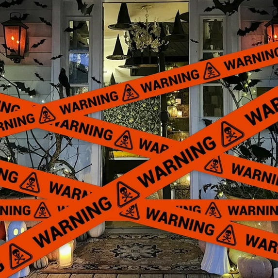 Halloween Caution Tape with Bloody Handprints 19.69ft, InsCrazy Do Not Enter Warns Ribbon Horror Theme Party Decoration Barrier Warns Tape Indoor Halloween Party Prop