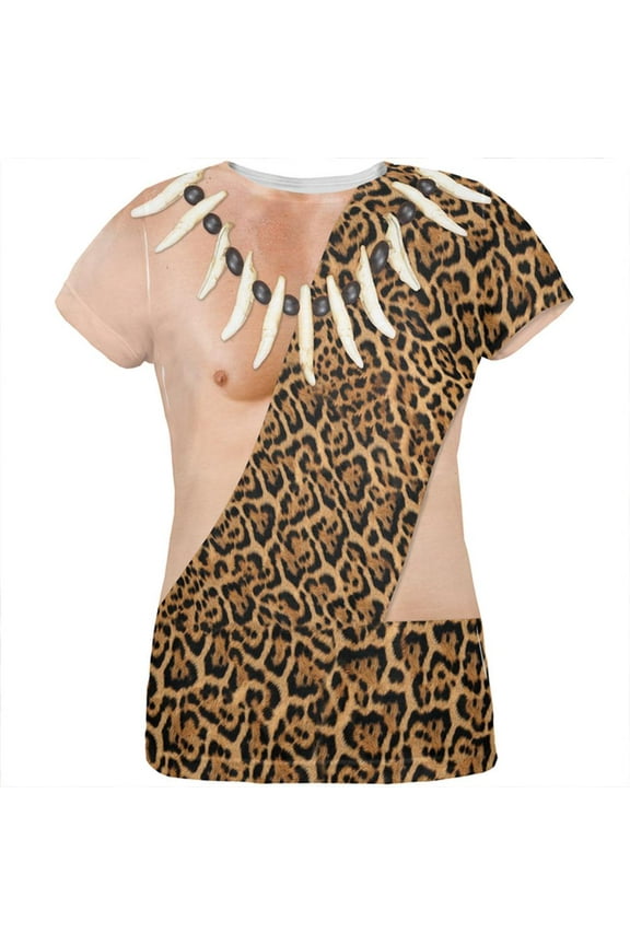 Halloween Caveman Costume FB All Over Womens T Shirt Multi MD