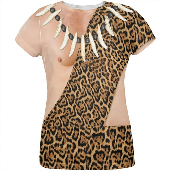 Halloween Caveman Costume FB All Over Womens T Shirt Multi X-LG