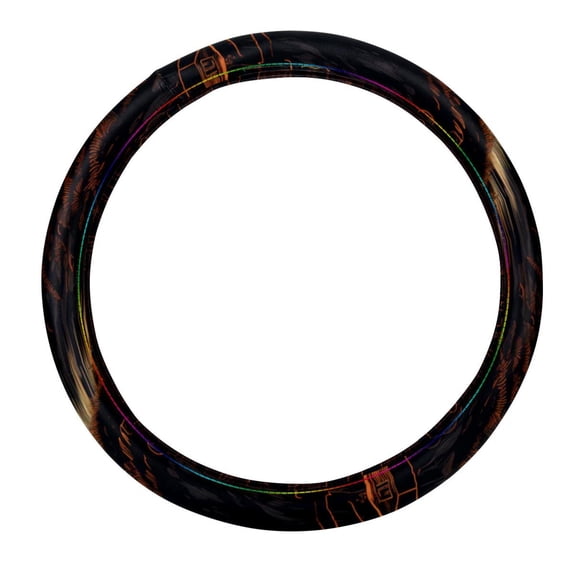 Halloween Cemetery 14.5 Inch Printing PVC Leather Auto Accessories Steering Wheel Cover