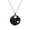 thumbnail image 1 of Halloween Cemetery Glass Circular Pendant Necklace - Stylish Womens Necklaces ?, 1 of 5
