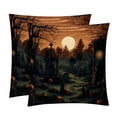 thumbnail image 1 of Halloween Cemetery Pillow Covers Sets - Decorative Pillows for Bed and Couch - Unique Patterns - Available in 16x16, 18x18, and 20x20 Inches - Set of 2 for Any Occasion, 1 of 6