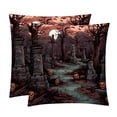 thumbnail image 1 of Halloween Cemetery Velvet Bed Pillow Throw Covers Pillow Inserts Throw Pillows with Unique Patterns - Set of 2, Sizes 16x16, 18x18, 20x20 Inches for Various Occasions, 1 of 6