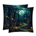 thumbnail image 1 of Halloween Cemetery Velvet Throw Pillow Covers with Unique Patterns - Set of 2, 16x16, 18x18, 20x20 Inches or Living Room, Bedroom, and More!, 1 of 6