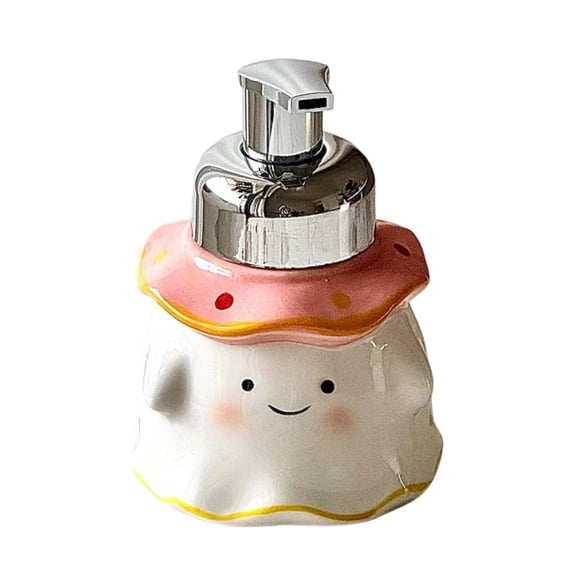 Halloween Ceramic Ghost Hand Soap Dispenser for Kitchen Bathroom, Cute Refillable Liquid Soap Pump Bottle, Small Travel Portable Dispenser for Sink Vanity Decor 12cm