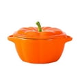 thumbnail image 1 of Halloween Ceramic Pumpkin Bowl, 15.5x12.5cm Orange Tableware for Milk & Oatmeal, Festive Ceramic Dish for Breakfast & Holiday Gift, 1 of 5