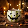 thumbnail image 1 of Halloween Ceramic Pumpkin Candle Holders, Striped Jack O Lantern Mini Planter Decor for Fall Tabletop, 1 of 6