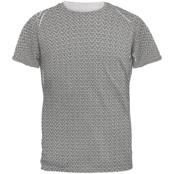 Halloween Chainmail Armor Costume Mens T Shirt Heather White SM