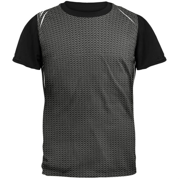 Halloween Chainmail Costume Adult Black Back T-Shirt - X-Large