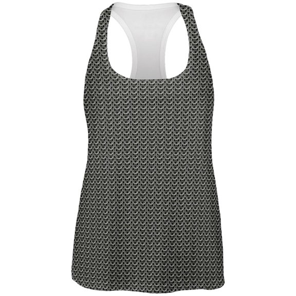 Halloween Chainmail Costume All Over Womens Work Out Tank Top Multi MD