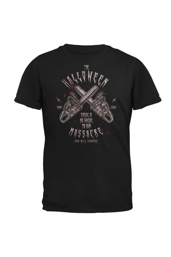 Halloween Chainsaw Massacre Bloody Horror Mens T Shirt Black LG