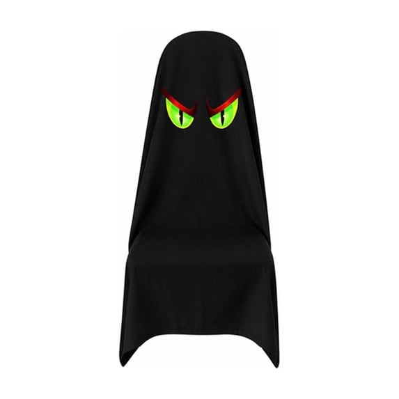 Halloween Chair Covers, Black Ghost Print Stretch Slipcovers for Dining and Office Chairs, Washable Party Decorations for Home Restaurant Cafe