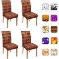 thumbnail image 1 of Halloween Chair Covers for Dining Room Set of 4, Halloween Stretch Dining Chair Cover 4 Pieces, Washable Kitchen Parsons Chair Slipcovers 4 Pack, Removable Seat Protector for Halloween Decor, 1 of 6