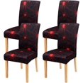thumbnail image 1 of Halloween Chair Covers Set of 4,Halloween Spider Web Parsons Chair slipcovers, Red Spider Kitchen Dining Room Decor Chair Seat Cover Protectors(Spider Web,4 Pack), 1 of 1