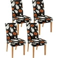 thumbnail image 1 of Halloween Chair Covers Set of 4,Holiday Dining Stretch Removable Protector,Ghost Spooky Pumpkin Chair Back Covers Farmhouse Decor,Colorful Seat Slipcovers for Dining Room and Party, 1 of 5